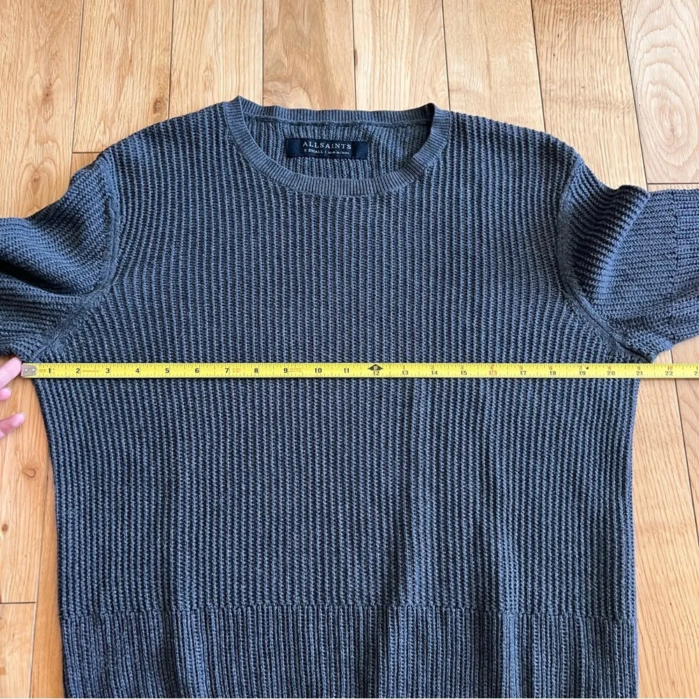 AllSaints Men’s Metz Long Sleeve Crew Neck Knit Dark Gray Sweater Size XS - Picture 6 of 8